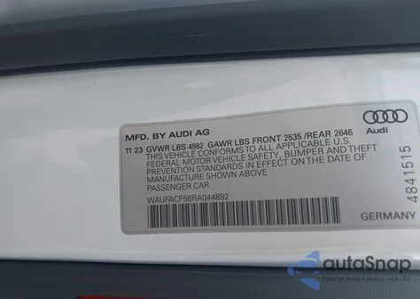 2024 Audi A5 Sportback Premium Plus 45 Tfsi Quattro S Tronic z USA, uszkodzony, nr VIN WAUFACF56RA044892